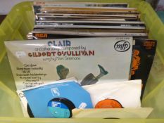 A QUANTITY OF LP VINYL GRAMOPHONE RECORDS, (APPROXIMATELY 45)
