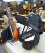 A PART SET OF GOLF CLUBS IN GOLF BAG AND A FLYMO 3000W GARDEN VAC/BLOWER (2)