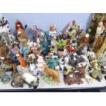 COLLECTION OF MODERN CERAMIC SMALL MODELS OF ANIMALS, including: TRENTHAM ART WARE DUCK and THREE