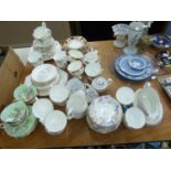 FOUR CHINA TEA SERVICES, 6 FOLEY CHINA TEACUPS & SAUCERS, A DOLL'S TEA SET OF 5 PIECES, ETC.