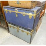 TWO MODERN CABIN TRUNKS, and a SMALLER STORAGE CASE, (3)