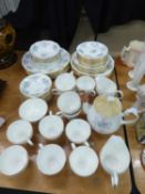 COLCLOUGH 'WILD ROSE' PATTERN CHINA TEA AND DINNER WARES FOR SIX PERSONS