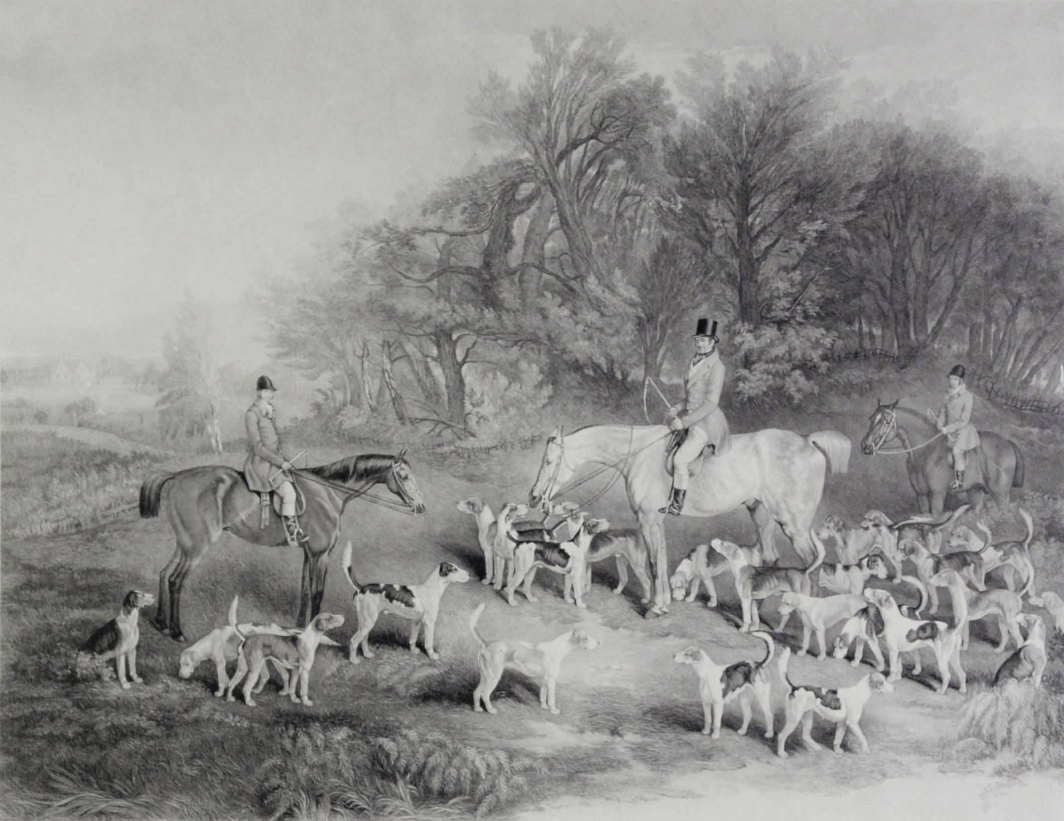 AFTER HAYWOOD HARDY REPRODUCTION PRINT FROM AN ENGRAVING ‘This Print of John Musters Esq and his