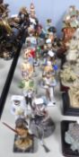 TWELVE MODERN PORCELAIN OR POTTERY MILITARY FIGURES, MAINLY NAPOLEONIC AND ON PLINTH BASES, and
