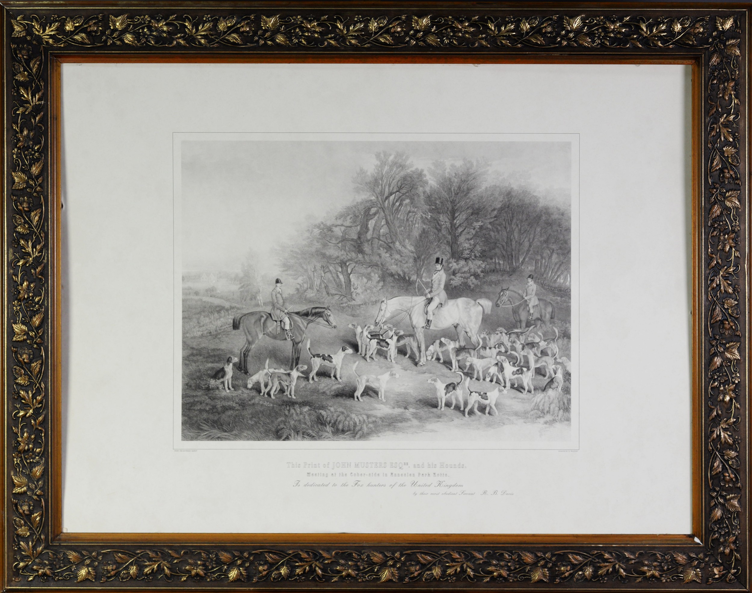 AFTER HAYWOOD HARDY REPRODUCTION PRINT FROM AN ENGRAVING ‘This Print of John Musters Esq and his - Image 4 of 6