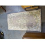 EMBOSSED WASHED CHINESE RUG OF AUBUSSON DESIGN ON MUSHROOM FIELD