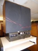 TECHNICS DUAL CASSETTE DECK AND A PAIR OF LOUDSPEAKERS