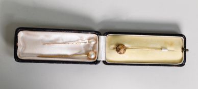 TWO PAIRS of 9ct YELLOW and ROSE GOLD CUFF-LINKS, a PAIR of 9ct GOLD COLLAR STUDS, 11.2gms all in,