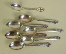 SET OF 6 SILVER GOLF TEASPOONS, 2.6oz and a Canadian STERLING SOUVENIR SPOON (7)