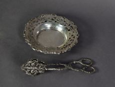 CONTINENTAL SILVER COLOURED METAL (800 STANDARD) SWEET MEAT DISH, of circular form with pierced