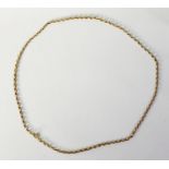 9ct GOLD BELCHER CHAIN NECKLACE, with ring clasp, 24 1/2in (62.2cm) long, 14.5gms