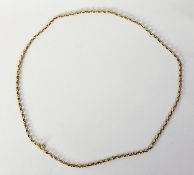 9ct GOLD BELCHER CHAIN NECKLACE, with ring clasp, 24 1/2in (62.2cm) long, 14.5gms