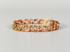 14K GOLD BRACELET with hollow double curb pattern links, (lacks clasp), (585 mark), 18.8gms