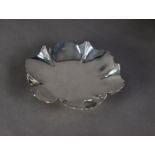 GEORGE VI SILVER PETAL SHAPED DISH BY EDWARD VINER, of shallow, footed form, 1 ¾” (4.5cm) high,