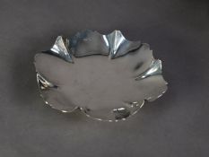 GEORGE VI SILVER PETAL SHAPED DISH BY EDWARD VINER, of shallow, footed form, 1 ¾” (4.5cm) high,