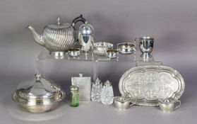 SMALL SELECTION OF PLATED ITEMS viz; an EDWARDIAN ELKINGTON E.P.N.S COCKTAIL SHAKER patent no.
