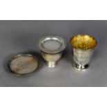 VICTORIAN SILVER CASED TRAVELLING COMMUNION SET each engraved with I H S symbol comprising paten,