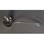 EARLY GEORGE III SILVER OLD ENGLISH PATTERN SOUP LADLE probably by William Cripps, London 1776, 4 oz