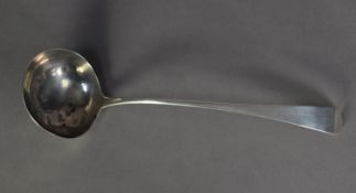 EARLY GEORGE III SILVER OLD ENGLISH PATTERN SOUP LADLE probably by William Cripps, London 1776, 4 oz