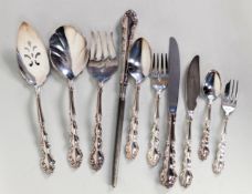 SIXTY TWO PIECE CANTEEN OF MODERN BAROQUE PATTERN COMMUNITY PLATE TABLE CUTLERY FOR SIX PERSONS,