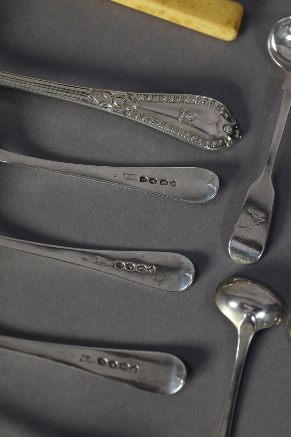 VICTORIAN SILVER CHRISTENING SPOON with embossed handle and cursive monogram by George Adams, London - Image 4 of 4