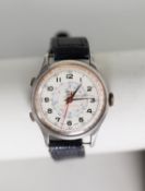 GENT'S BASIS SWISS VINTAGE WRISTWATCH in die cast case, the mechanical movement and centre seconds