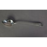 EARLY GEORGE III SILVER OLD ENGLISH PATTERN BASTING SPOON, maker's mark illegible, poorly struck,