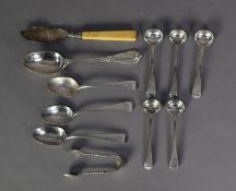 VICTORIAN SILVER CHRISTENING SPOON with embossed handle and cursive monogram by George Adams, London