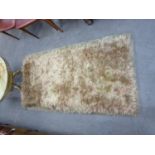 OUTRAM & PEEL’S ‘COUNTESS’ BEIGE PURE MOHAIR OBLONG HEARTH RUG, 6ft x 3ft (182.8 x 91.4cm)