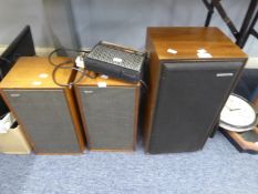 ITT COLT PORTABLE RADIO, A PAIR OF B + W SPEAKERS AND ANOTHER