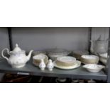 LARGE SELECTION OF ROYAL ALBERT 'MEMORY LANE' TEA AND DINNER WARES TO INCLUDE A TEAPOT, THREE TIER