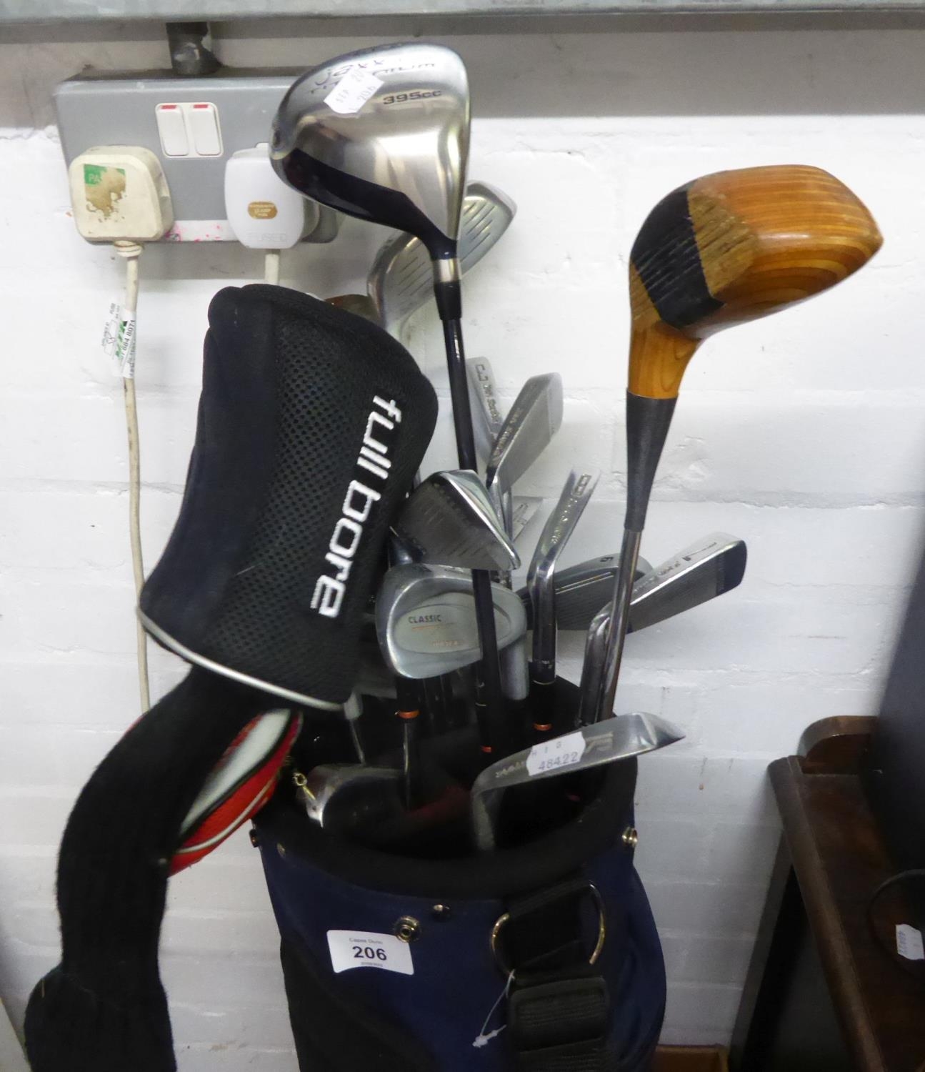 A PART SET OF GOLF CLUBS, EXAMPLES OF JAXX, DUNLOP, MEMPHIS, BEN SAYERS, ETC... (CONTAINED IN A