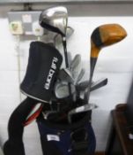 A PART SET OF GOLF CLUBS, EXAMPLES OF JAXX, DUNLOP, MEMPHIS, BEN SAYERS, ETC... (CONTAINED IN A