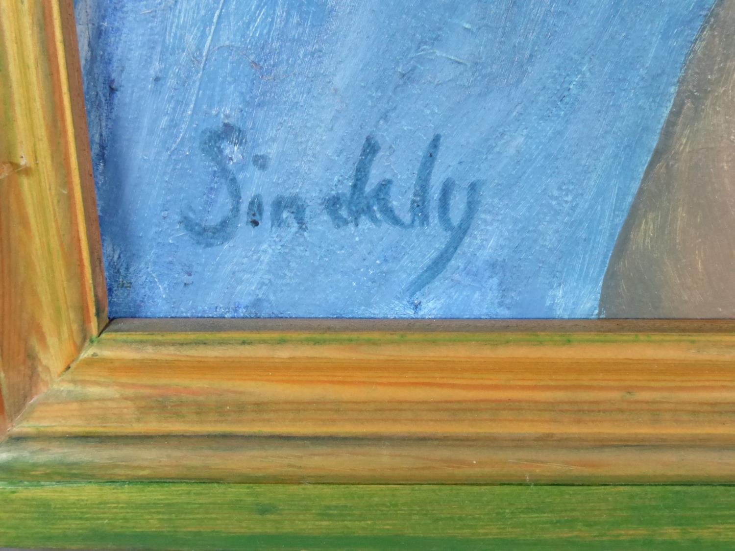 SINDALY OIL PAINTING ON CANVAS Potted Palm Signed lower left 29in x 18in (74 x 46cm) - Image 2 of 3