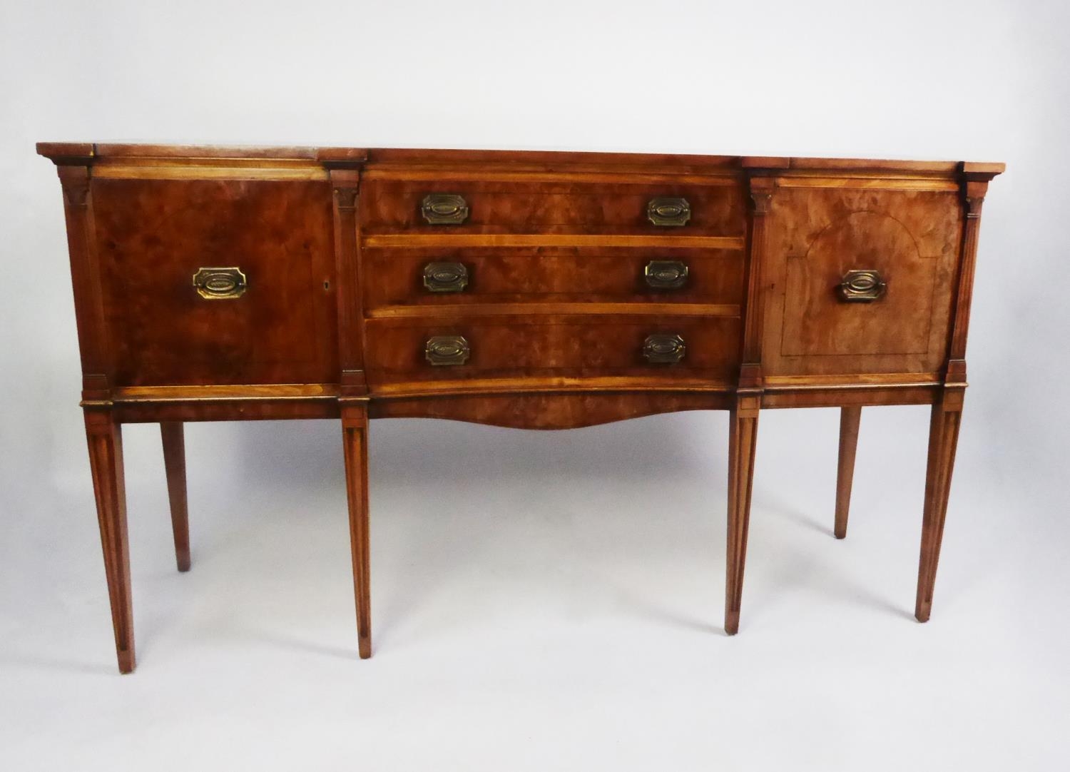 GEORGE STRACHAN AND SON LTD. LEEDS GEORGE III STYLE, YEW WOOD TEN PIECE DINING ROOM SUITE