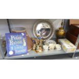 A SELECTION OF PETER RABBIT ITEMS BY WEDGWOOD TO INCLUDE; A BOXED BOWL AND CUP, FOUR PLATES, THREE