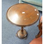 NINETEENTH CENTURY MAHOGANY SNAP TOP OCCASIONAL TABLE, with circular top, two part slender column