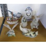 SEVEN BOXED LLADRO SMALL MODELS OR ORNAMENTS, comprising: ‘LITTLE DUCKS AFTER MOTHER’, ‘ON HOLD’, ‘