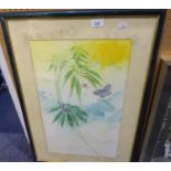 GILLIAN FRENCH (TWENTIETH CENTURY) WATERCOLOUR DRAWING ‘Cobweb’ Signed, titled to label verso 22”