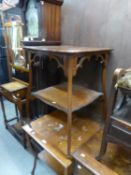 MAHOGANY SQUARE TWO-TIER OCCASIONAL TABLE