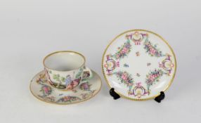 GINORI, ITALY, 19th CENTURY CAPO-DI-MONTE FACTORY TWO CUPS of different shapes and size, with PAIR