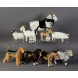 TWO ROYAL DOULTON (BURSLEM) PORCELAIN ANIMAL MODELS of a SHETLAND PONY, and a GOAT, together with