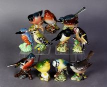 THIRTEEN BESWICK POTTERY MODELS OF SMALL BIRDS, comprising: Robin, no 960; Chaffinch no 991;