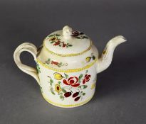 PROBABLY LEEDS, LATE EIGHTEENTH/ EARLY NINETEENTH CENTURY CREAMWARE POTTERY TEAPOT AND COVER, of