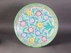 A G RICHARDSON & CO CROWN DUCAL CHARLOTTE RHEAD TUBE-LINE DECORATED WALL PLAQUE, the floriated