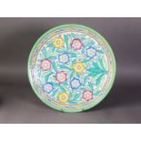 A G RICHARDSON & CO CROWN DUCAL CHARLOTTE RHEAD TUBE-LINE DECORATED WALL PLAQUE, the floriated