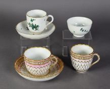 LATE EIGHTEENTH CENTURY CHELSEA DERBY PORCELAIN TRIO, comprising: TEABOWL, SAUCER and COFFEE CUP,