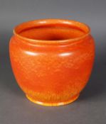 PILKINGTONS ROYAL LANCASTRIAN POTTERY MONOCHROME ORANGE VERMILION GLAZED JARDINIERE, impressed mark,