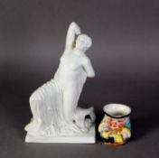 KATZHUTTE (GERMANY) HERTWIG & CO BISQUE PORCELAIN FIGURE AFTER THE ANTIQUE of a semi-naked classical
