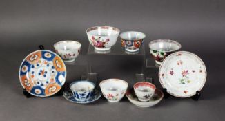 CHINESE QING DYNASTY SMALL FAMILLE ROSE TEA BOWL AND SAUCER, ANOTHER  Chinese Imari DITTO, a